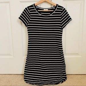 Black and white striped dress